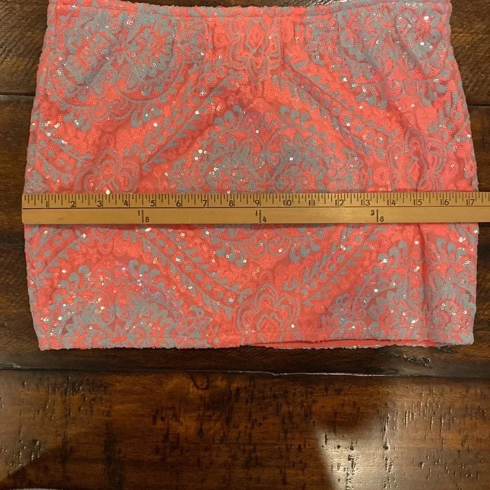 Sequin skirt size M peach/pink and grey - Picture 10 of 12